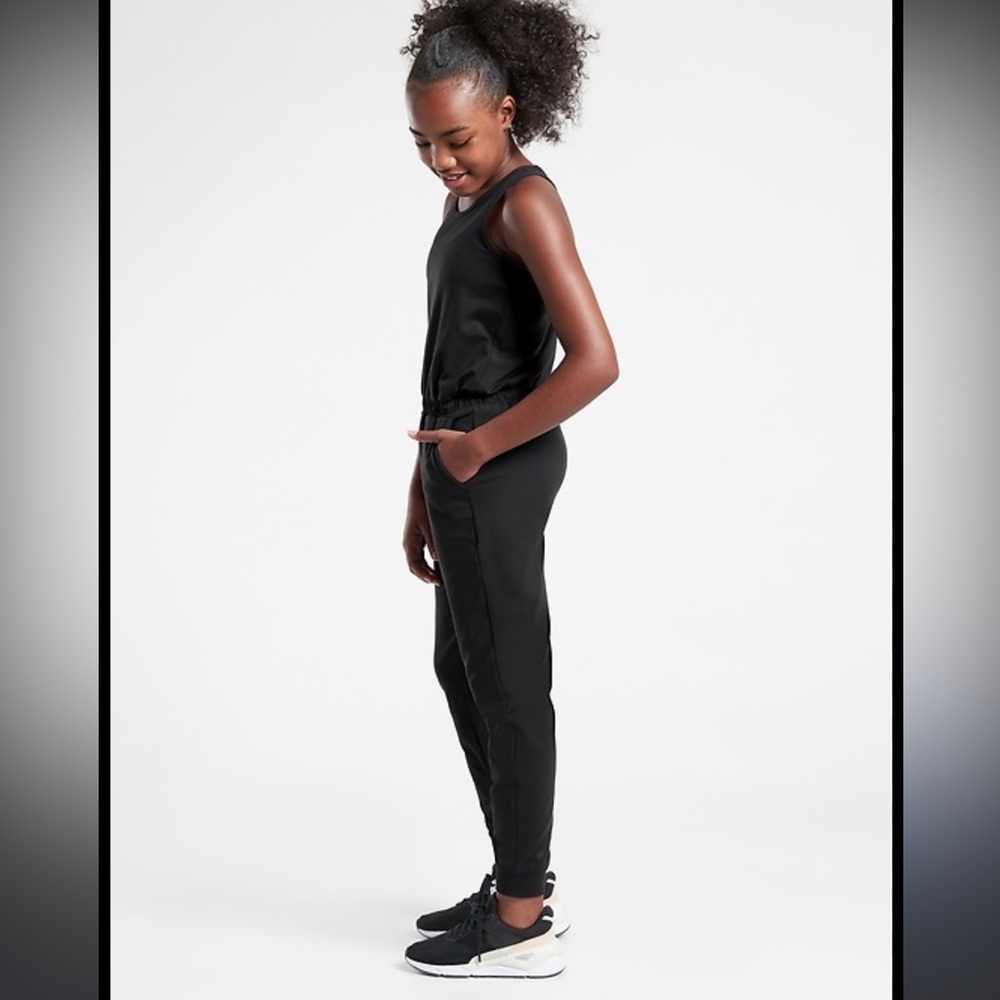 NWT Athleta Girls Hop Skip and a Jumpsuit black size XL 14